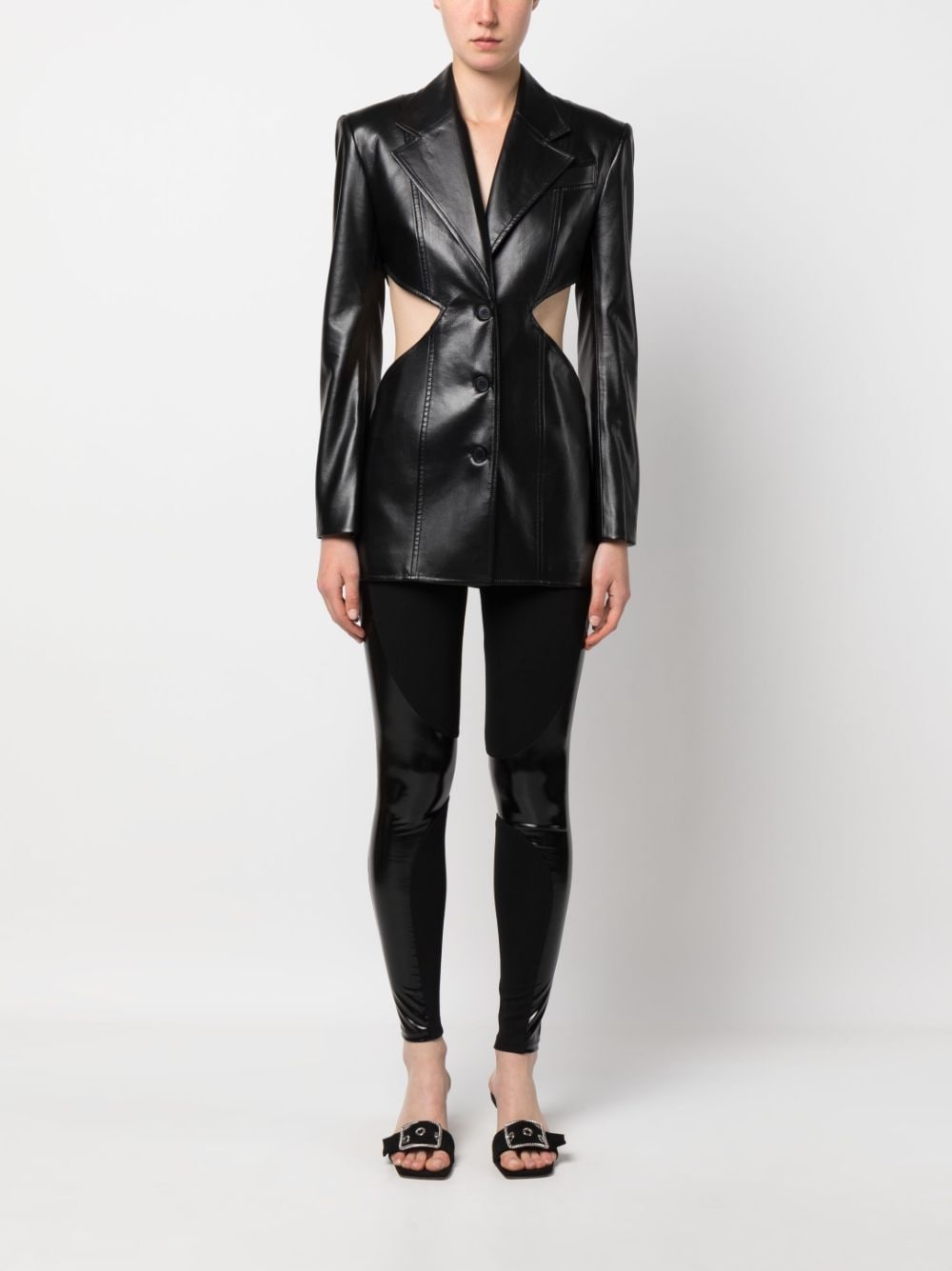 panelled mid-rise leggings - 2