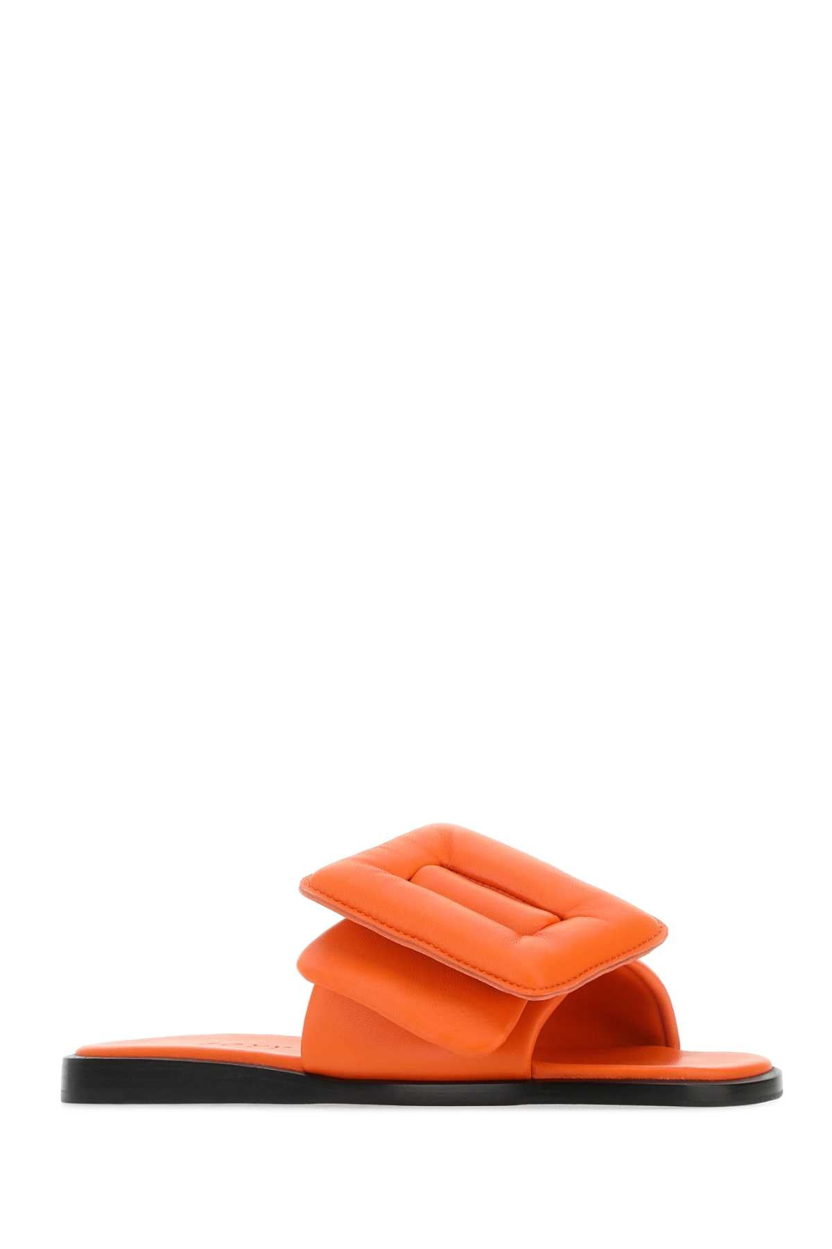 BOYY - Boyy Women Orange Leather Puffy Slippers - 2