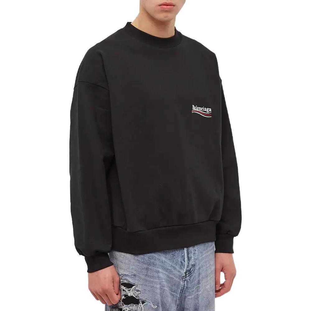 Balenciaga Political Campaign Crewneck Sweater 'Black' 697869TKVI91070 - 3