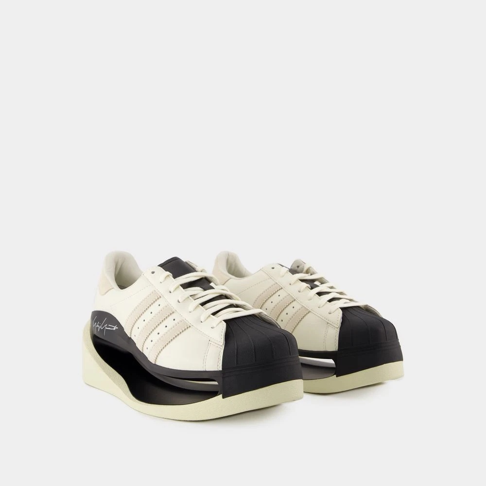 Y-3 WHITE LEATHER SUPERSTAR SNEAKERS | miinto | REVERSIBLE