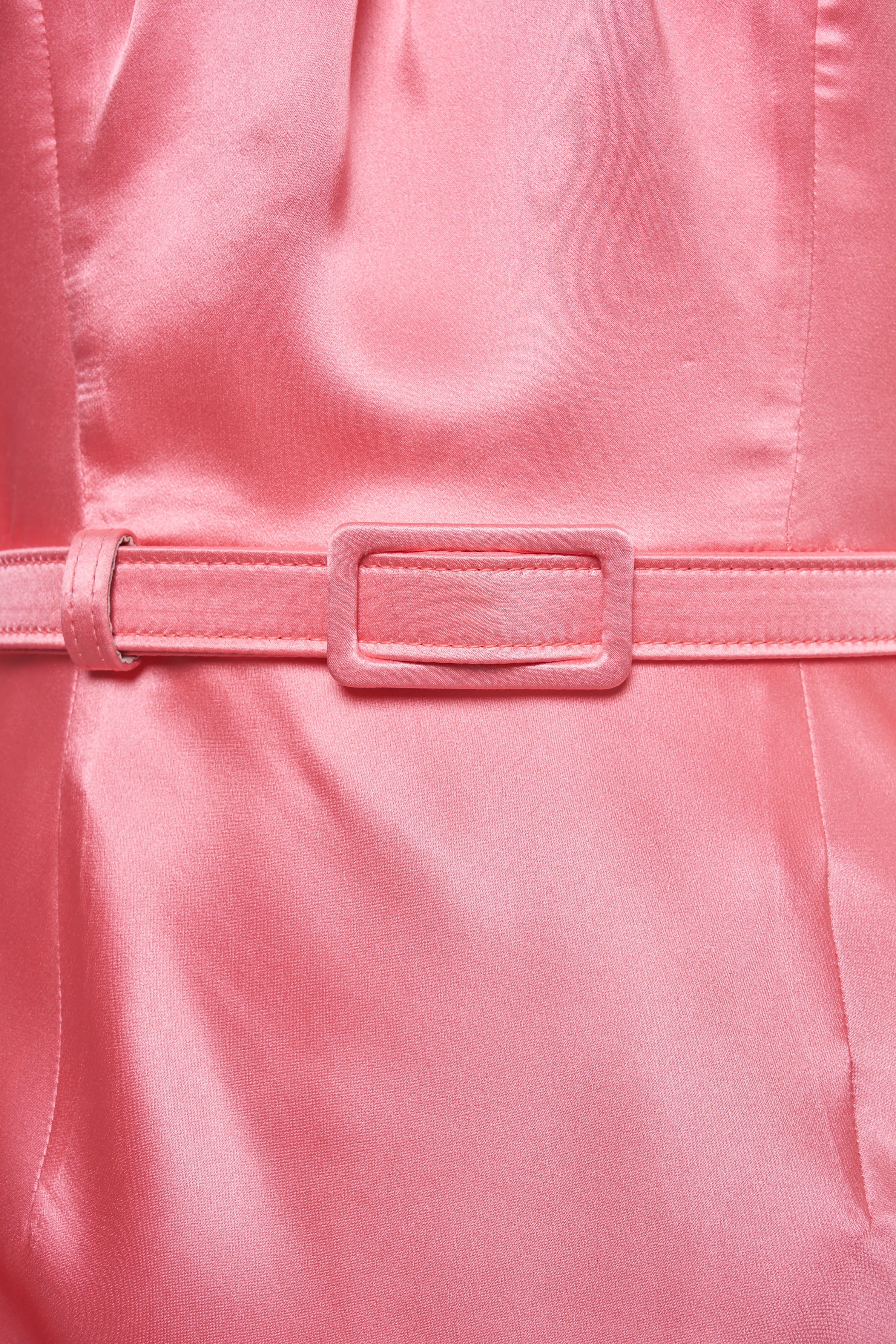 SATIN DRESS WITH BELT - 3