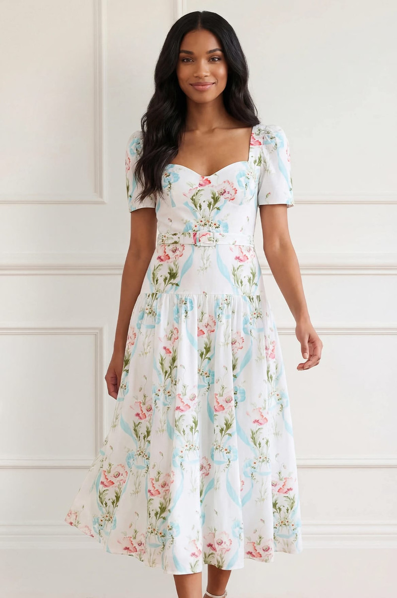 Needle & Thread Floral Ribbon Cotton Ballerina Dress outlook