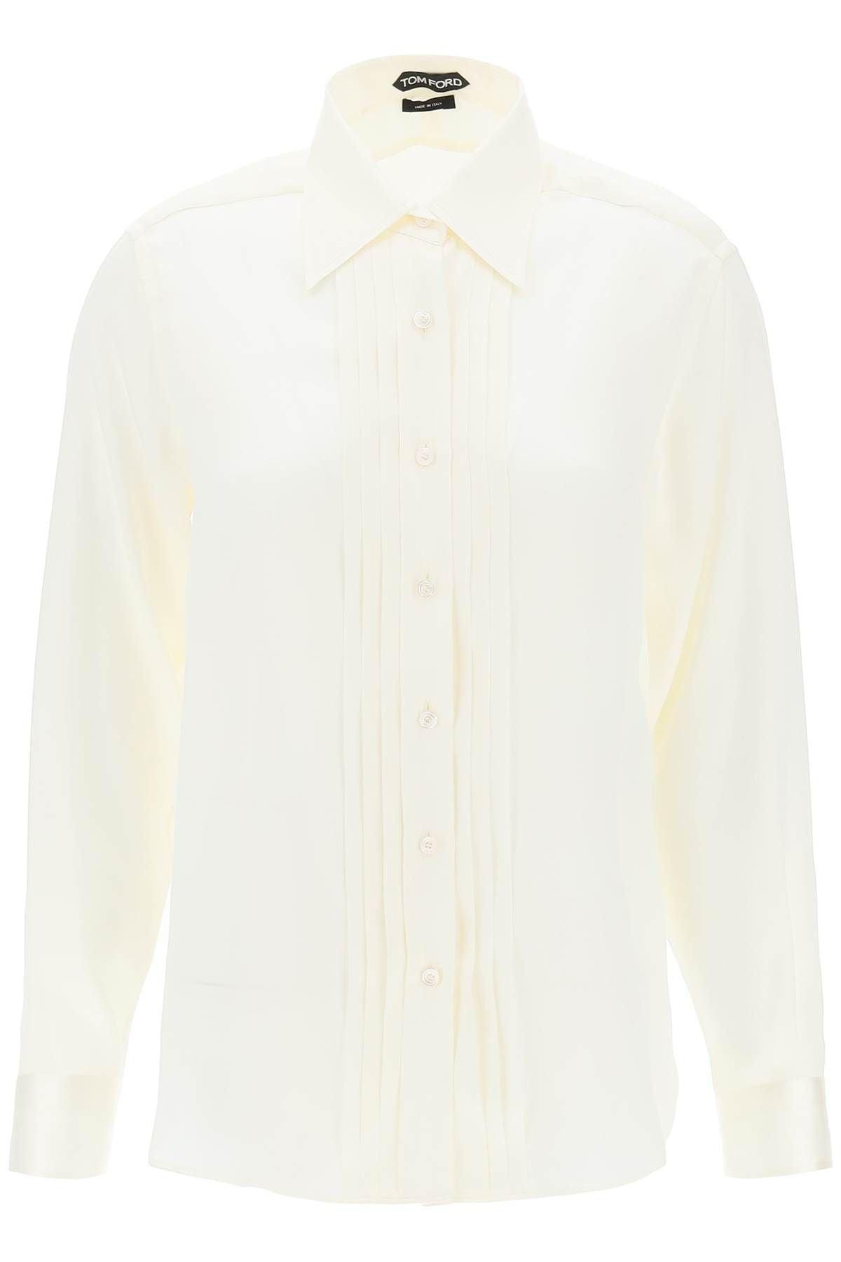 SILK CHARMEUSE BLOUSE SHIRT - 1