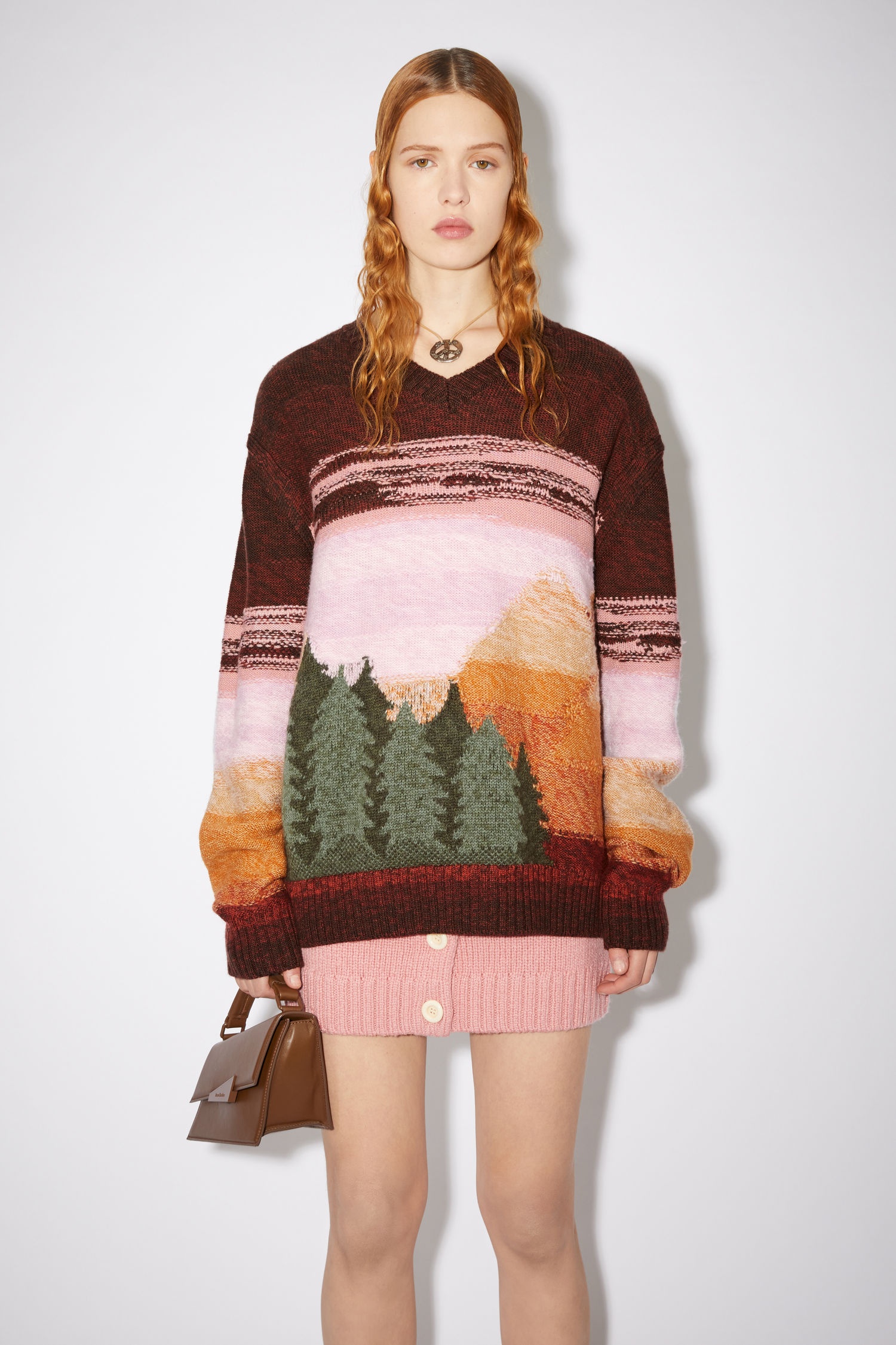 Intarsia sweater - Brown/multi - 2