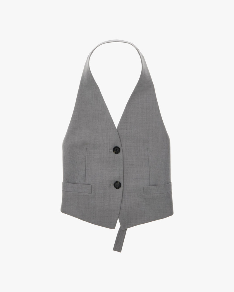 STRETCH WOOL HALTER VEST 1