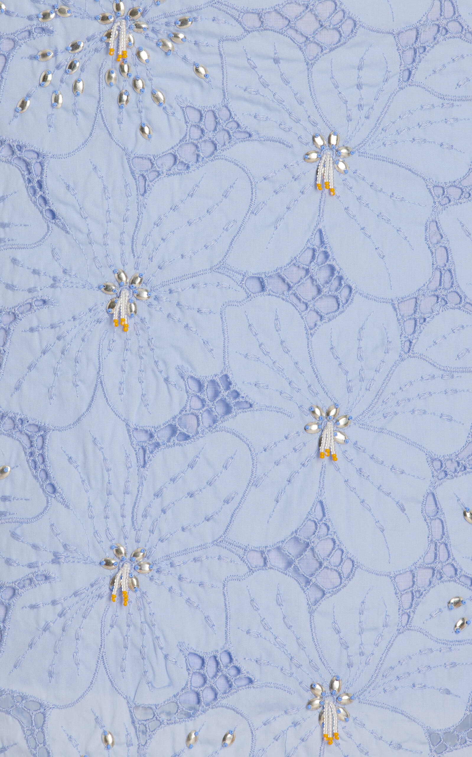 Constellation Embellished Floral Lace Midi Skirt blue - 5