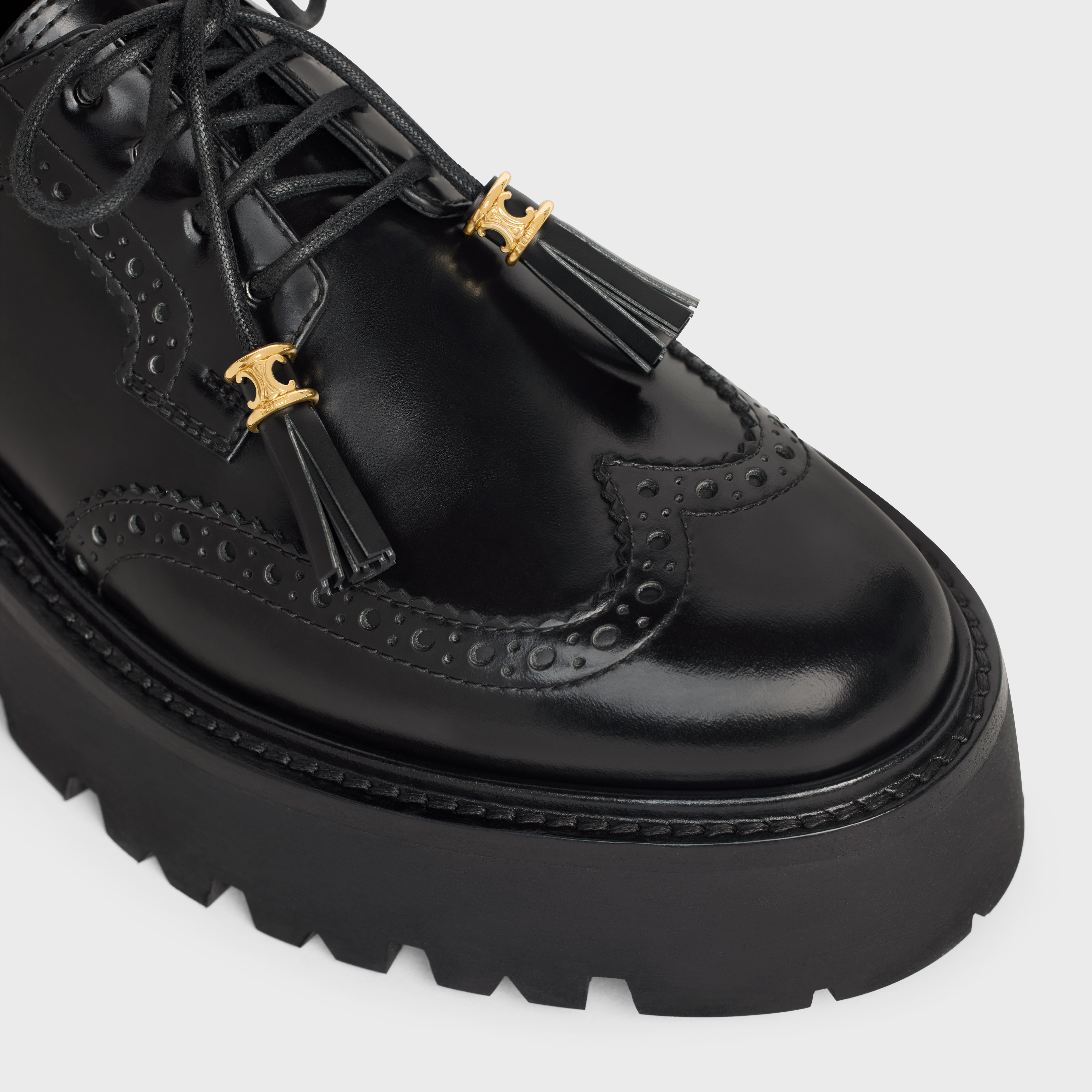 CELINE BULKY BROGUE DERBY in POLISHED BULL - 4