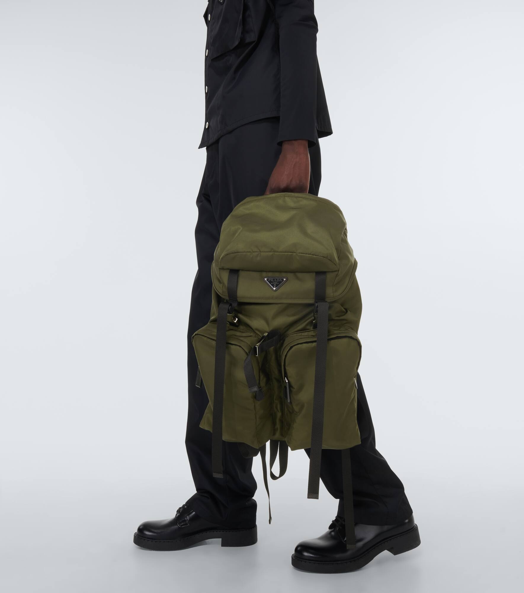 Re-Nylon leather-trimmed backpack - 2