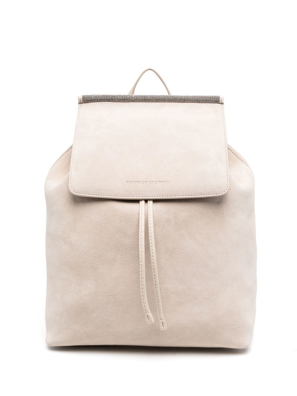 embossed-logo leather backpack - 1