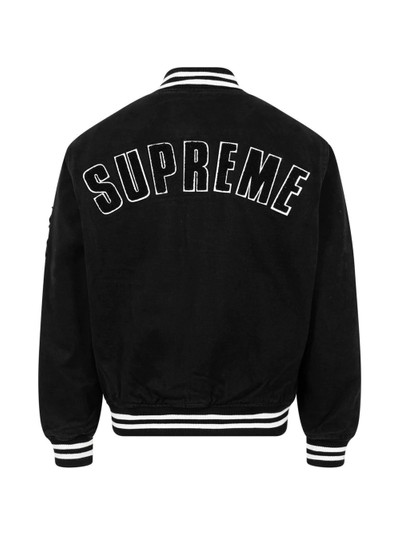 Supreme x New Era logo-embellished varsity jacket outlook