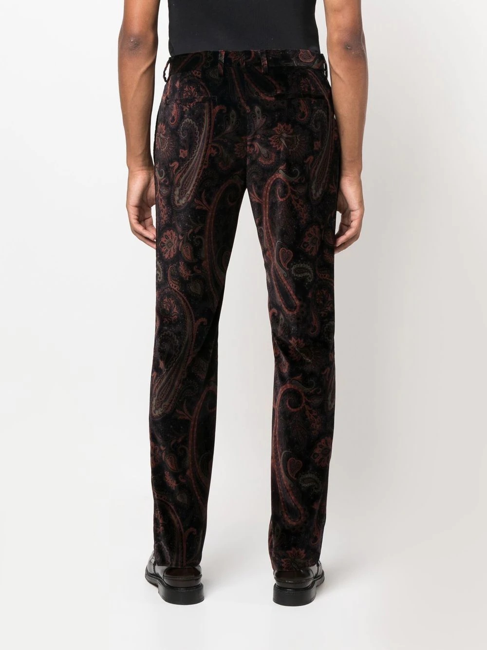 paisley-print velvet trousers - 4