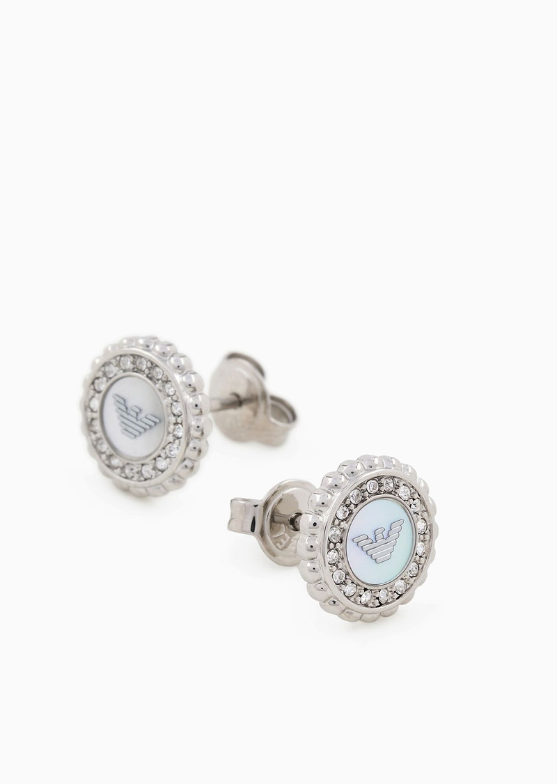 EMPORIO ARMANI Stainless Steel Mother Of Pearl Stud Earrings outlook