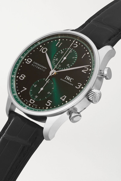 IWC Schaffhausen Portugieser Automatic Chronograph 41mm stainless steel and alligator watch outlook