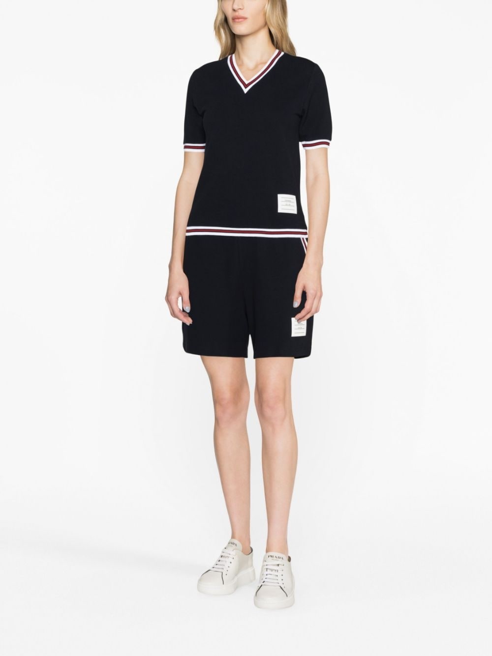 RWB-waist logo-patch shorts - 2