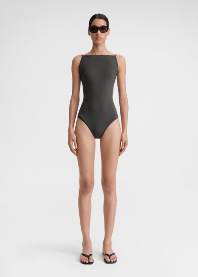 Totême Boat-neck swimsuit anthracite outlook