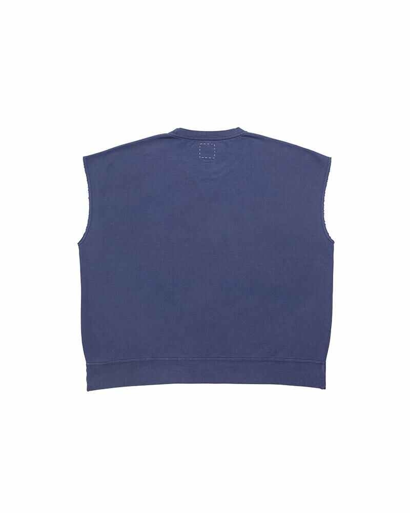 visvim MONDO SWEAT S/L DMGD (U.D.) BLUE | REVERSIBLE