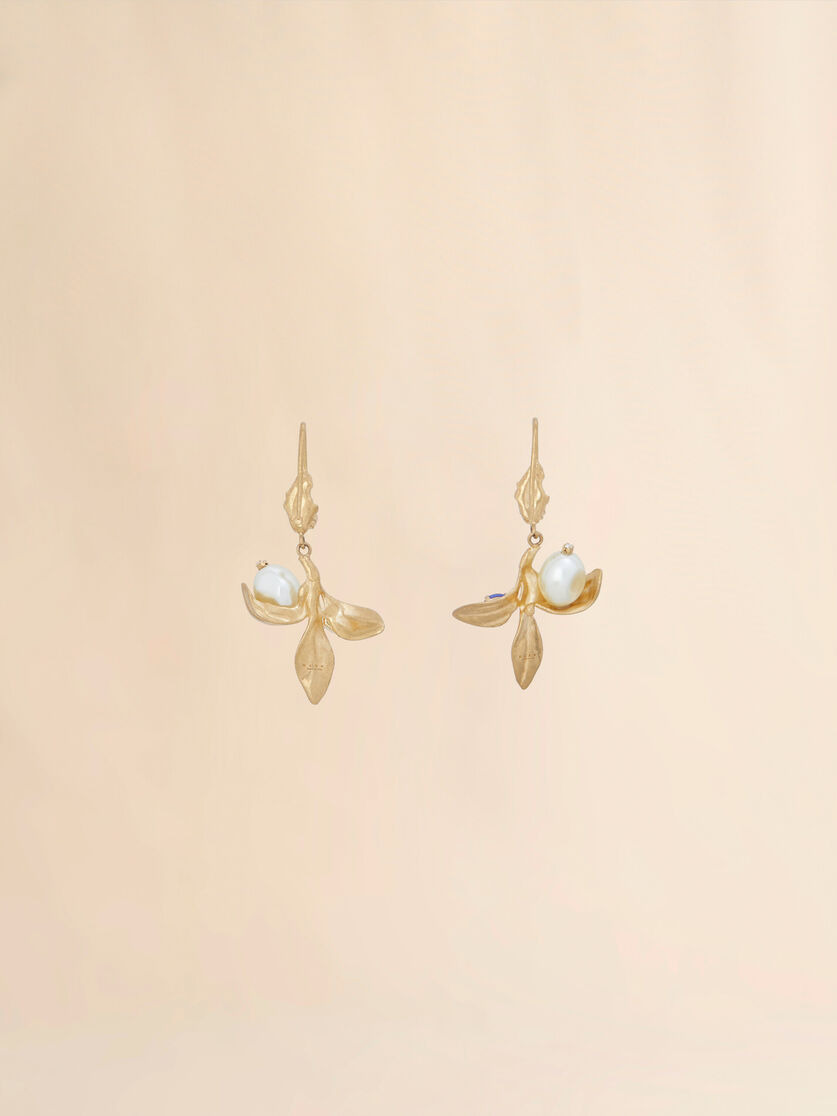 PEARLS AND STONES FLOWER DELIRIUM DROP EARRINGS - 3