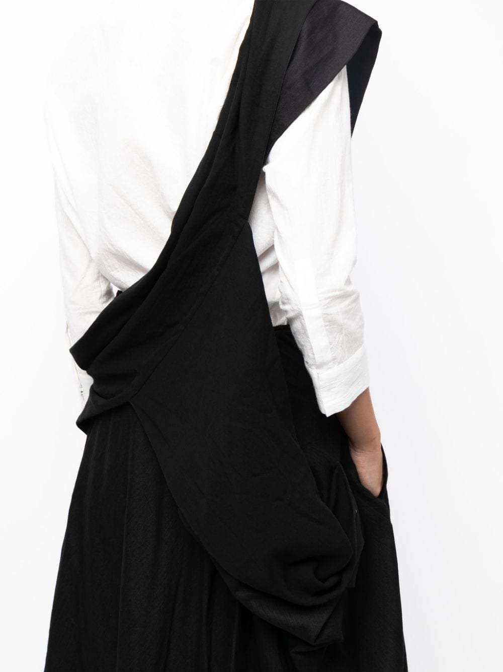 asymmetric-design cotton dress - 5