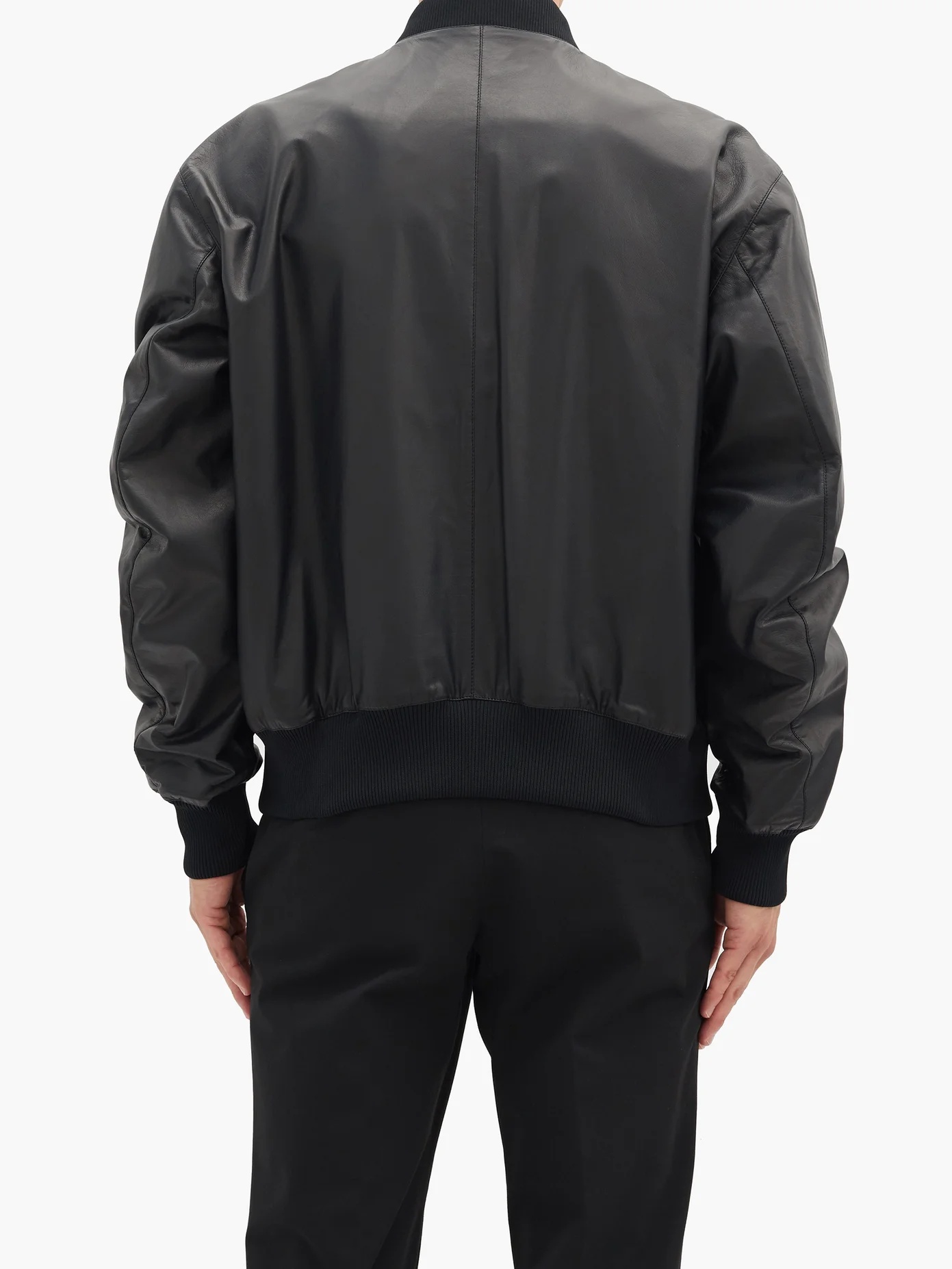 Zipped matte-leather bomber jacket - 5