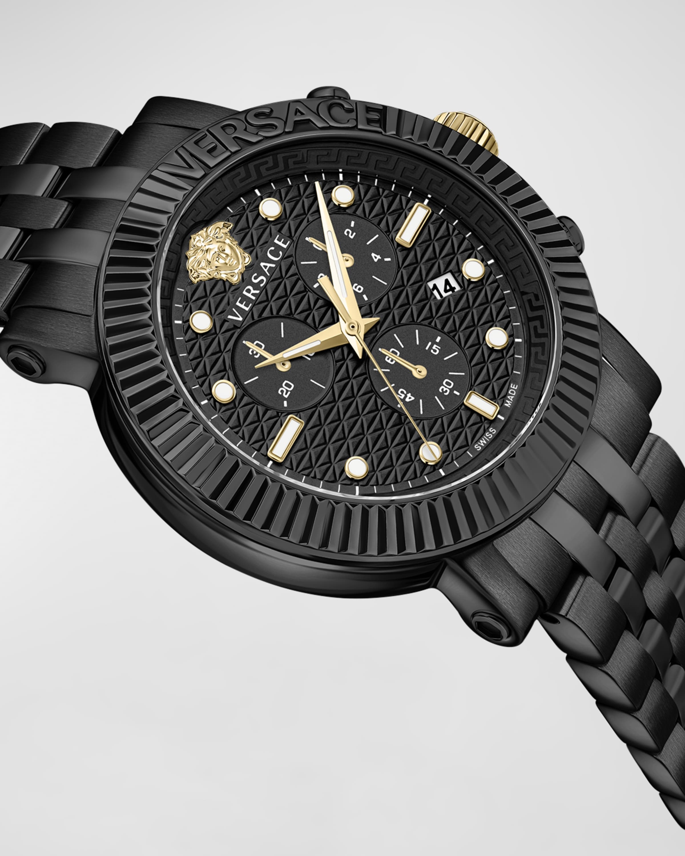 Men's V-Chrono Classic IP Black Bracelet Watch, 45mm - 2