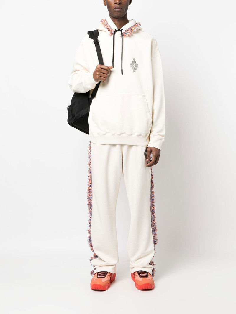 Marcelo Burlon County Of Milan fringe-detailing jersey track-pant outlook