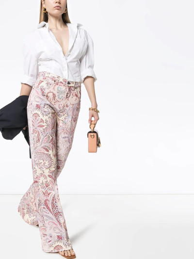 Etro paisley pattern wide leg jeans outlook