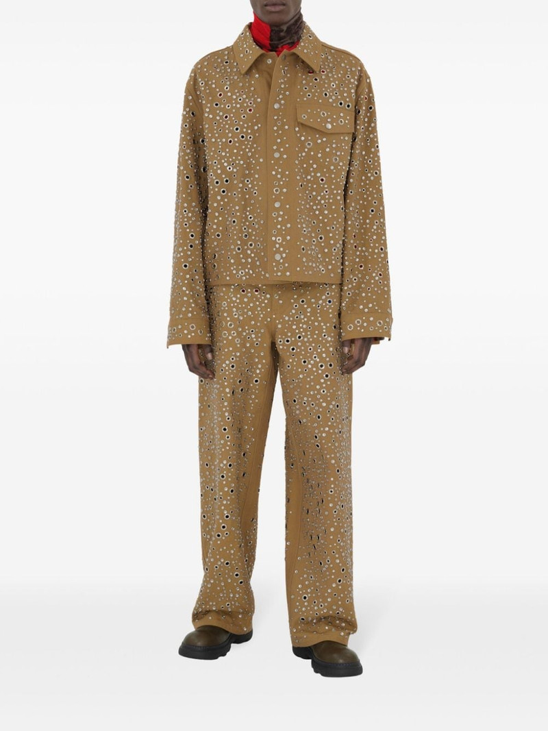 Burberry stud-embellished cotton shirt jacket outlook