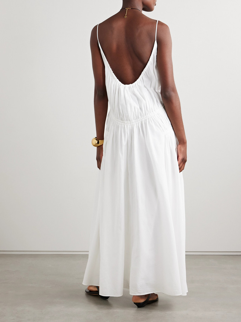 Gathered Tiered Organic Cotton-poplin Maxi Dress 3