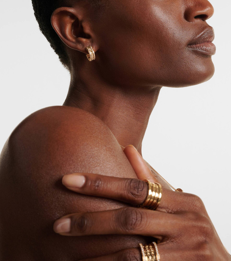 BVLGARI B.zero1 18kt gold hoop earrings with diamonds outlook