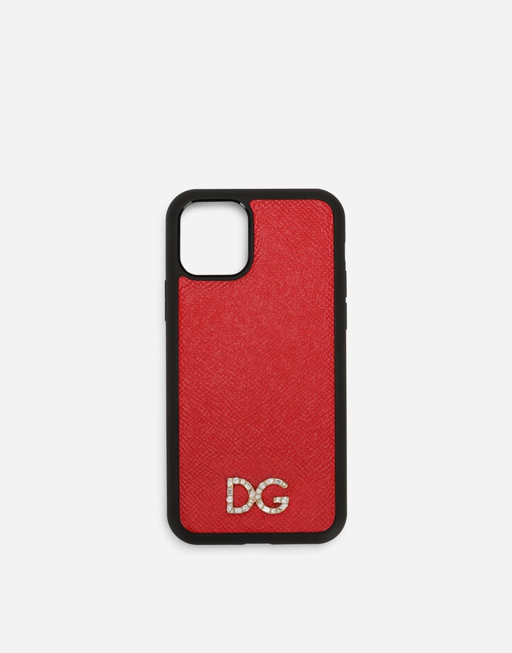 Dauphine calfskin iPhone 11 Pro cover with rhinestone-detailed DG logo - 1