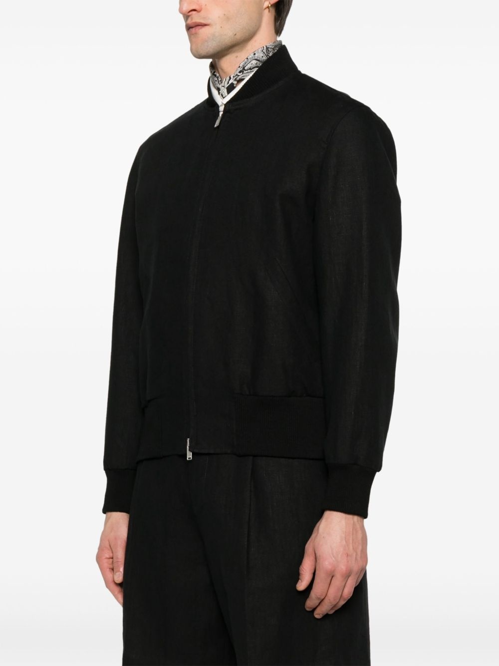 linen bomber jacket - 3