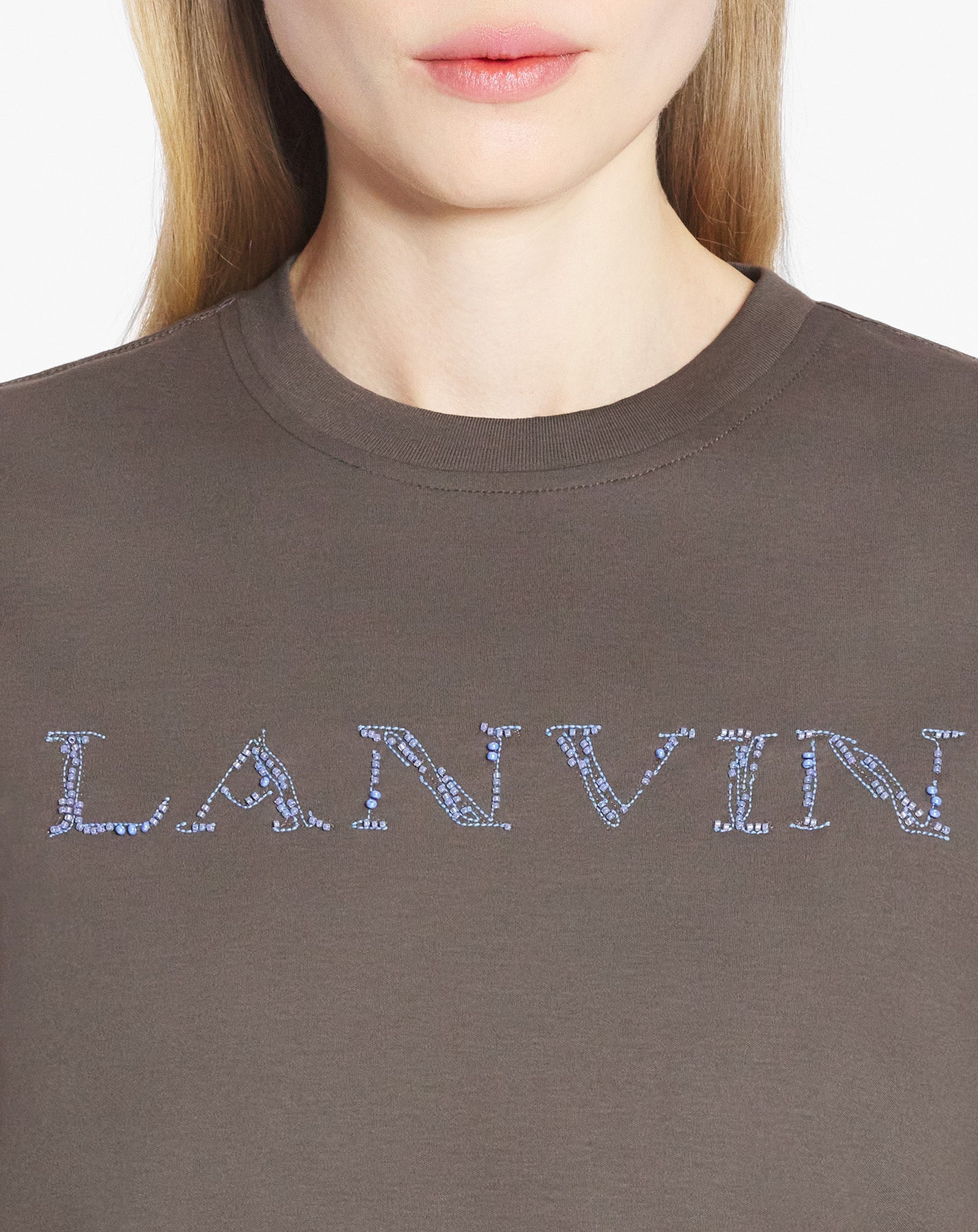 Tシャツ・カットソー LANVIN Women Polo Shirts RW TS9030 J138 A24675 Brown Lanvin Lanvin Brown Cotton T-Shirt | baltini | REVERSIBLE
