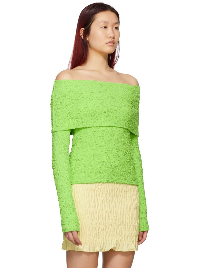 Green Crinkle Long Sleeve Top 2