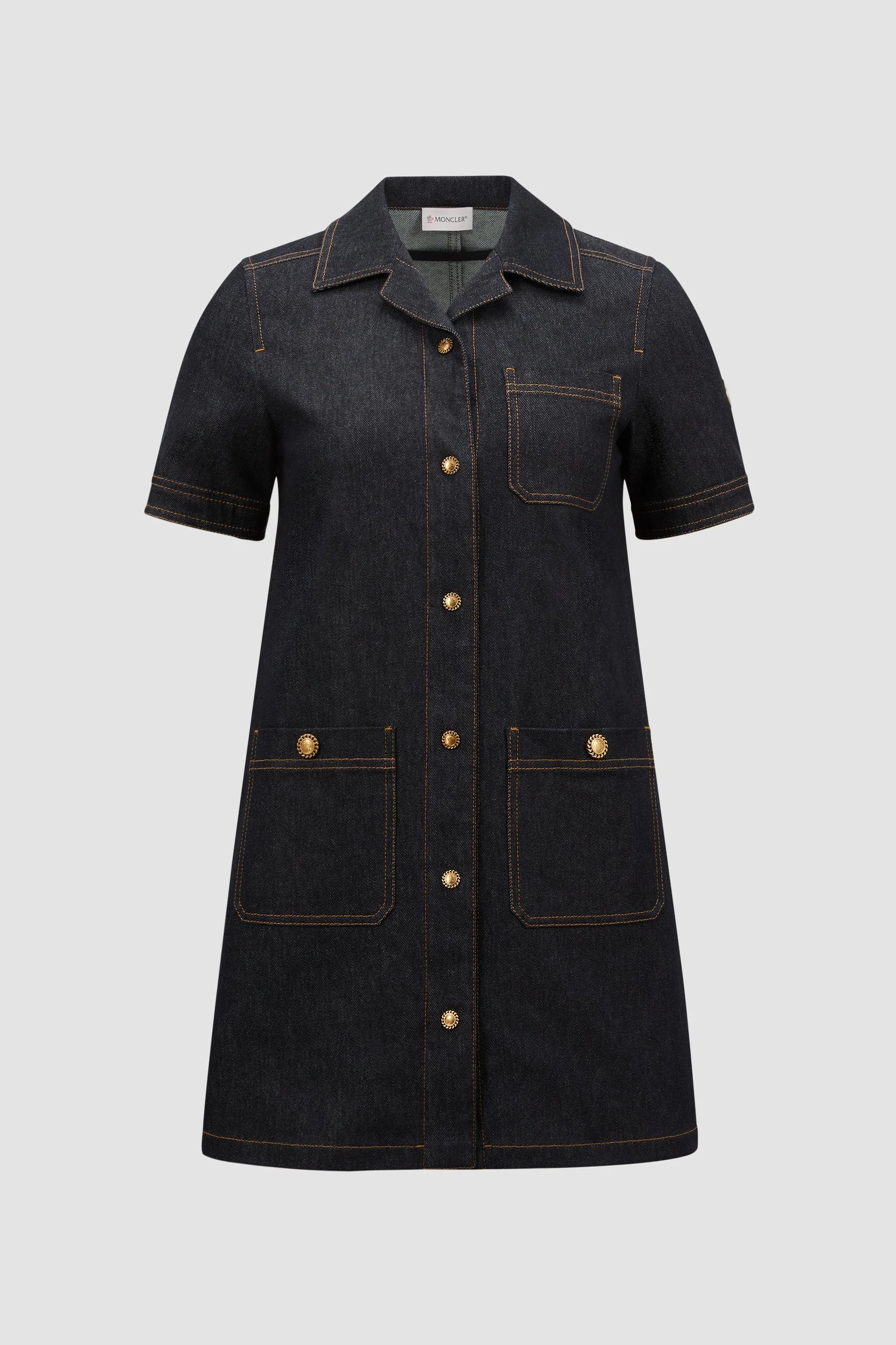 Denim Mini Shirt Dress - 1