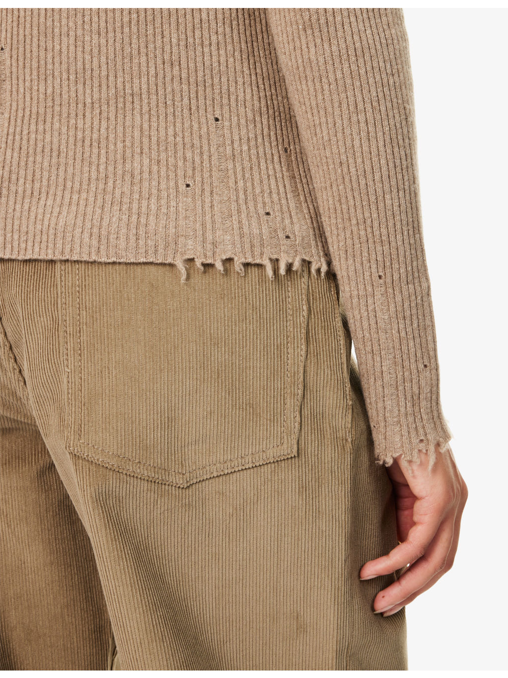 Long-Sleeves Ribbed Cashmere Top - 5
