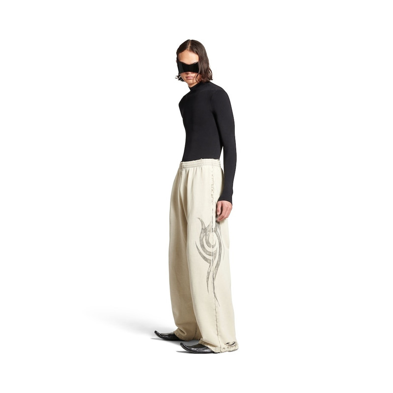 BALENCIAGA Men's Y2k Baggy Sweatpants in Light Beige outlook