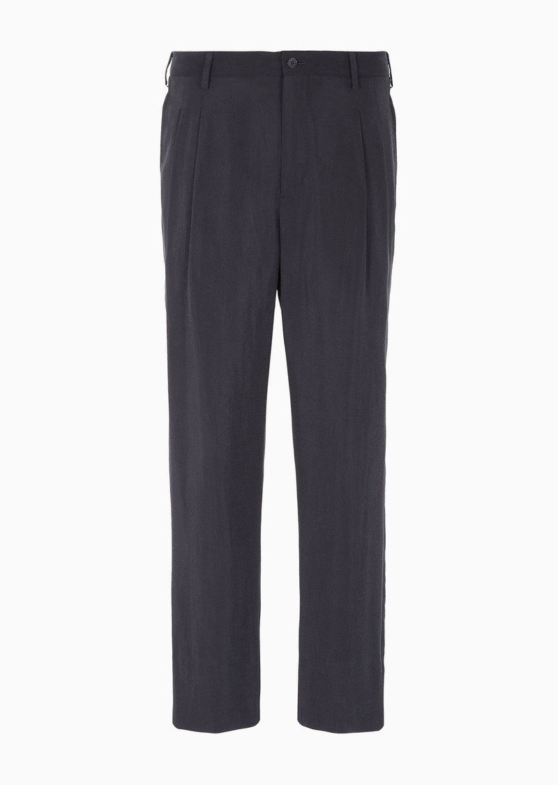Two-dart trousers in silk-blend twill 1