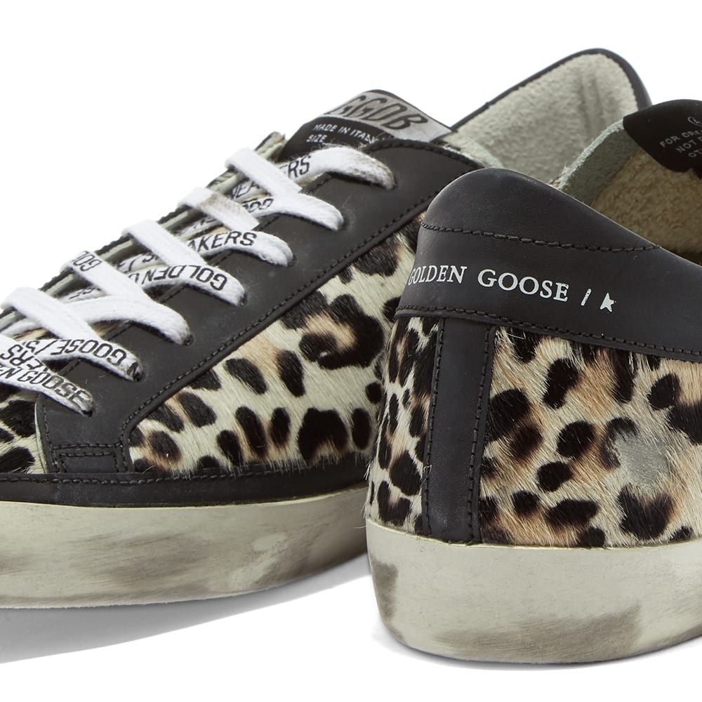 Golden Goose Superstar Leopard Horsy Leather Heel Sneaker - 4