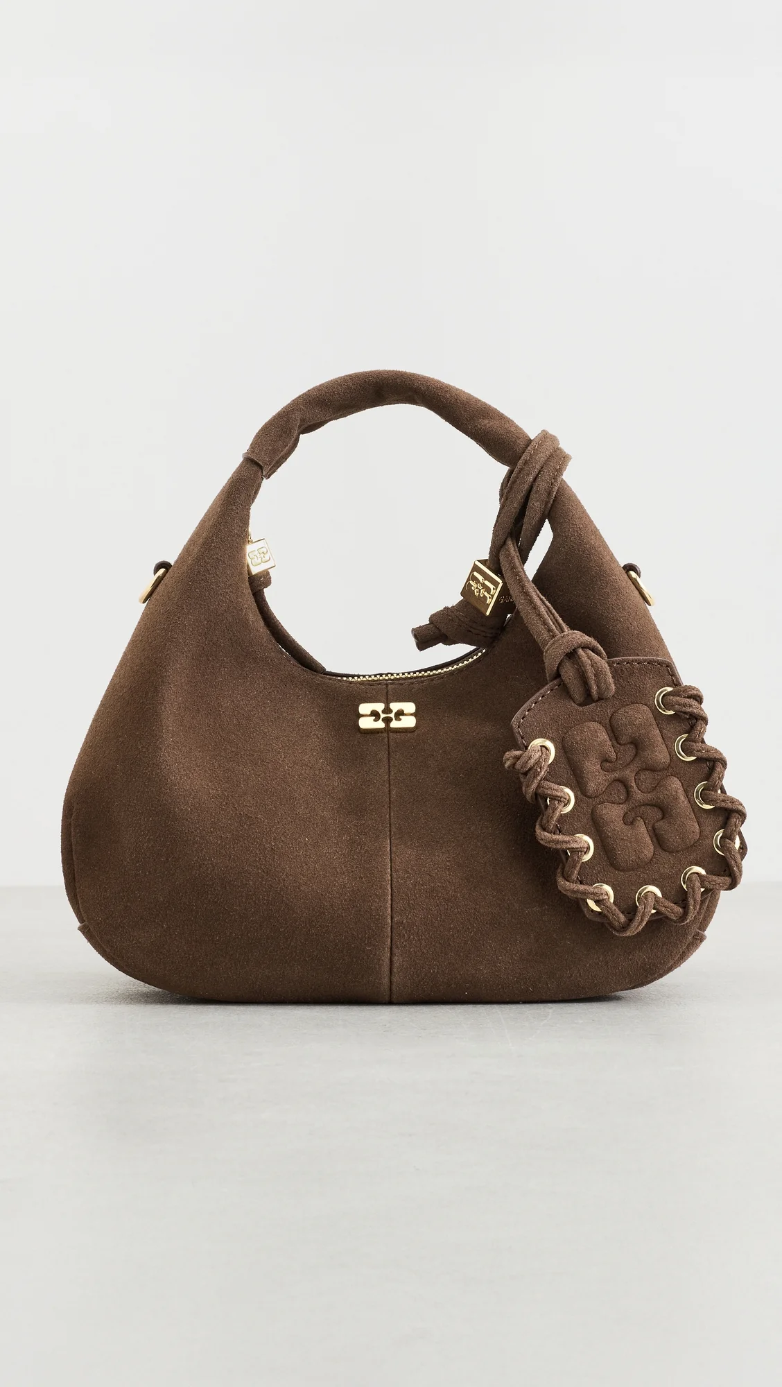 Recycled Suede Mini Hobo Bag - 1