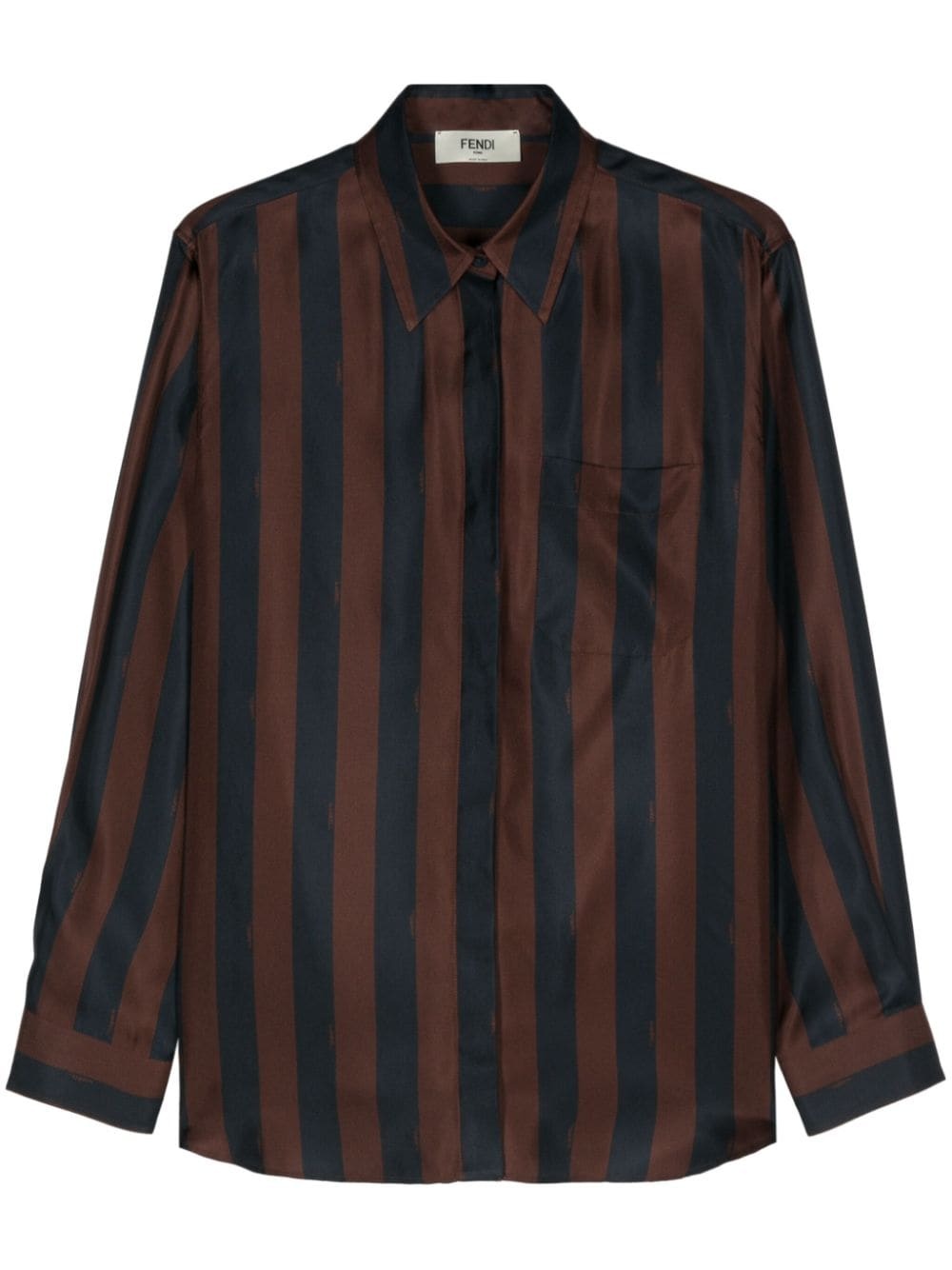 Pequin-stripe silk shirt - 1