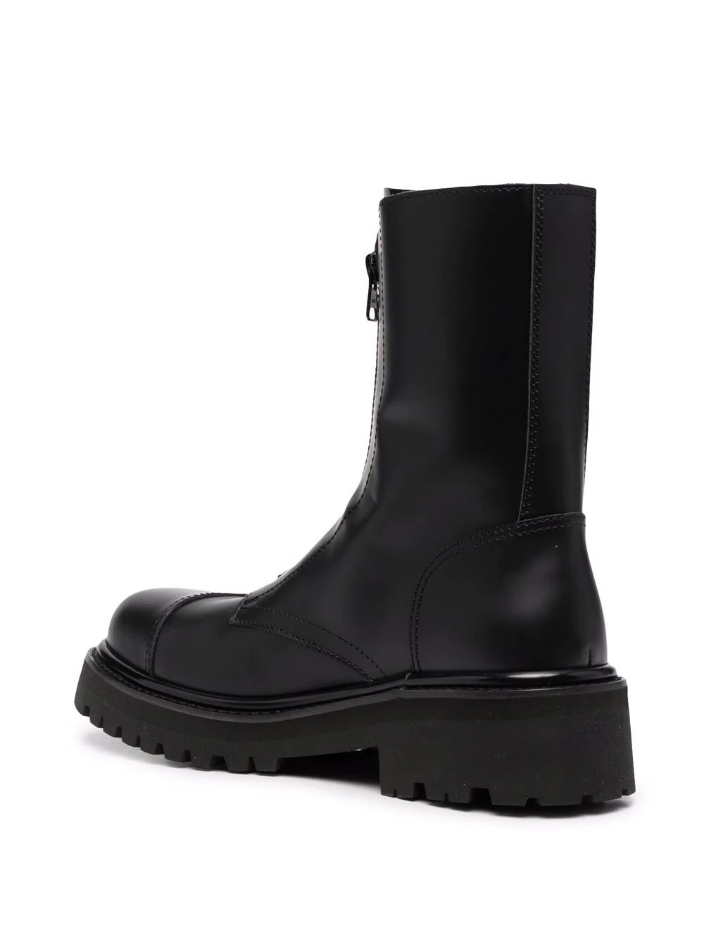 zip-up leather boots - 3