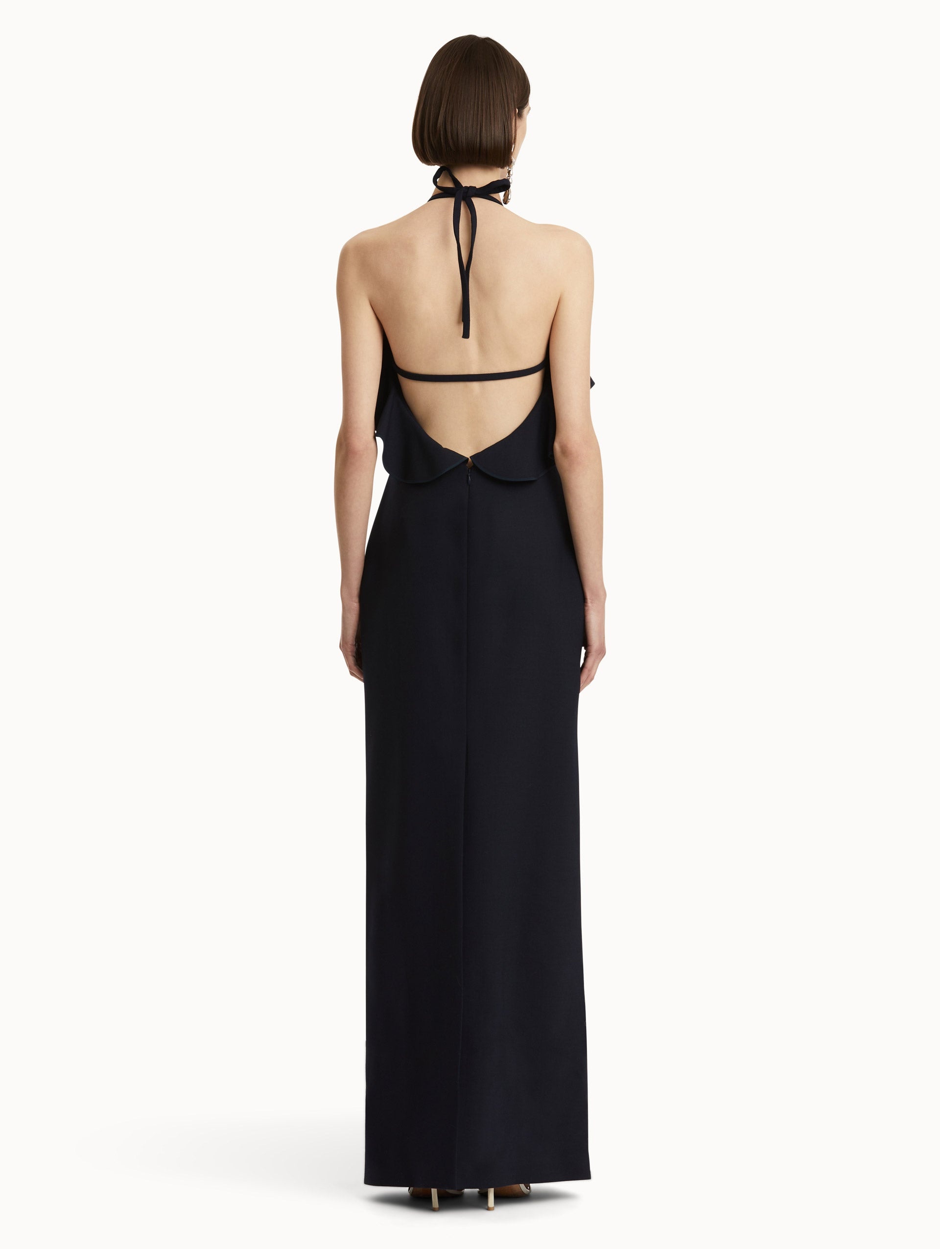 RUFFLE-DETAILED COLUMN GOWN - 3