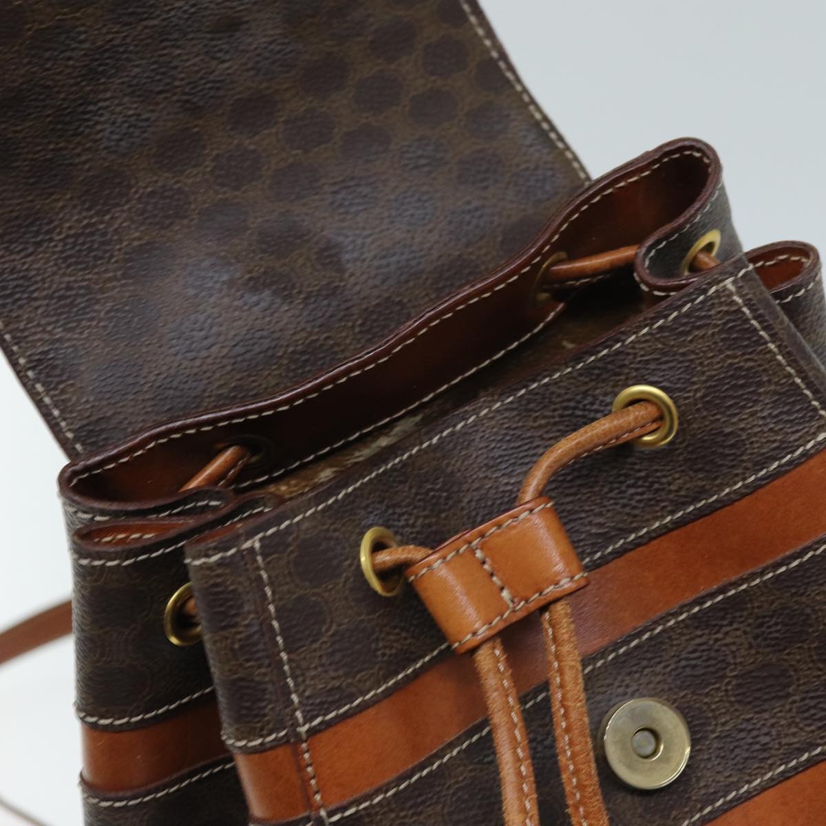 CELINE Macadam Canvas Backpack Pvc Brown - 8