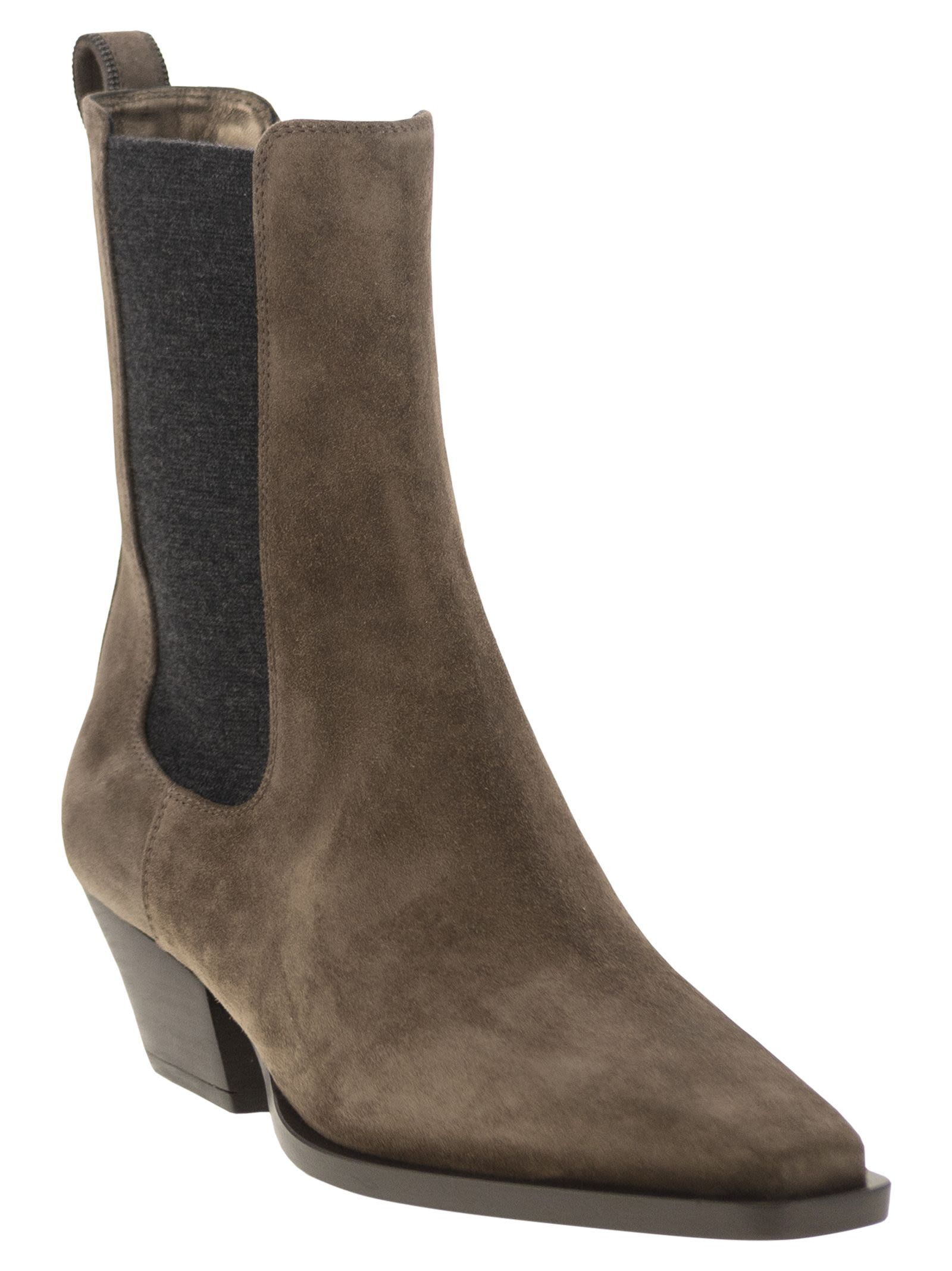 Brunello Cucinelli Women Texan Suede Ankle Boot - 2