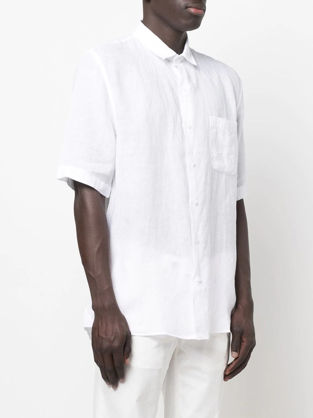 short-sleeved linen shirt - 3