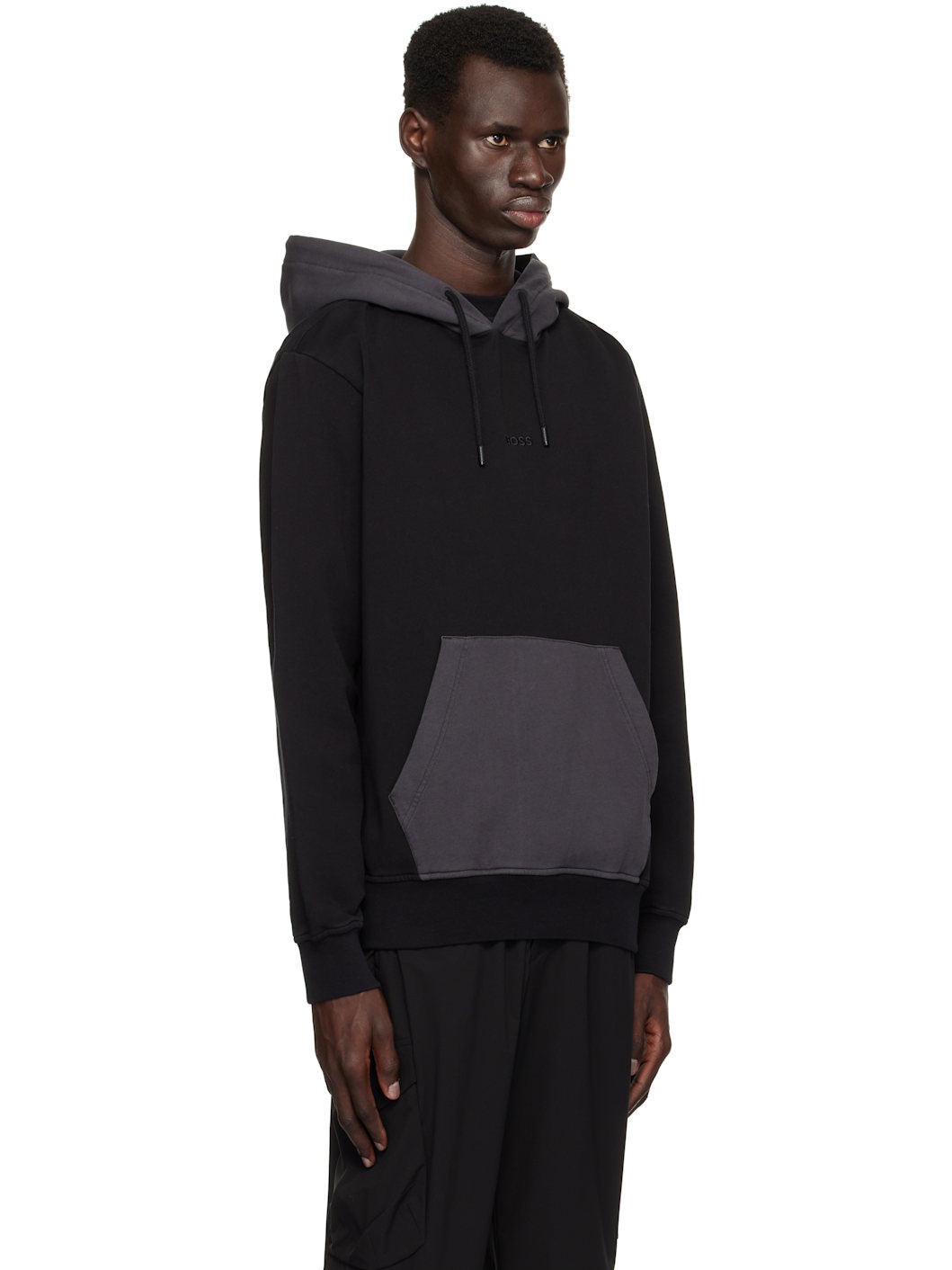 Black Embroidered Logo Hoodie - 2