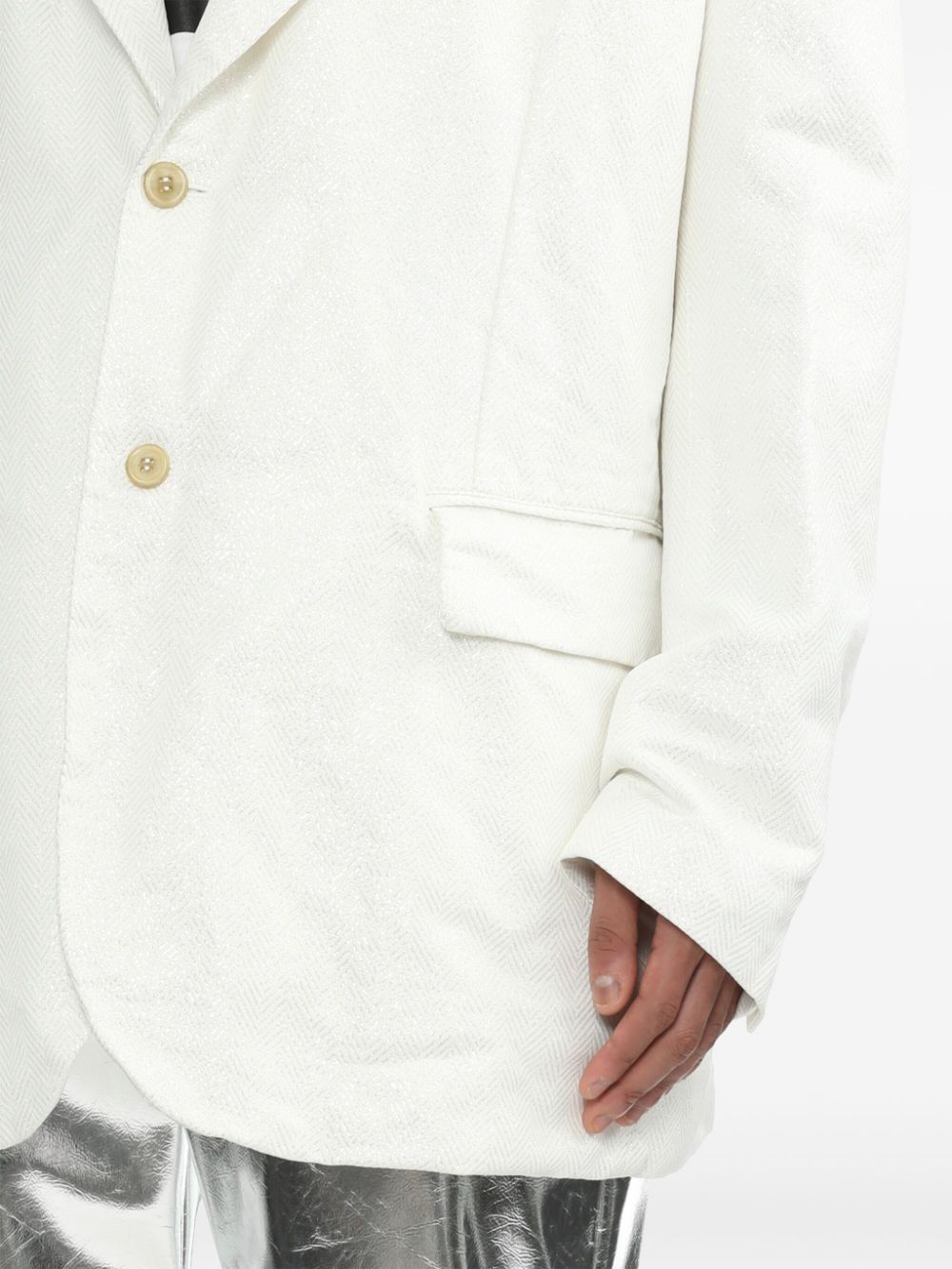 asymmetric single-breasted blazer - 5