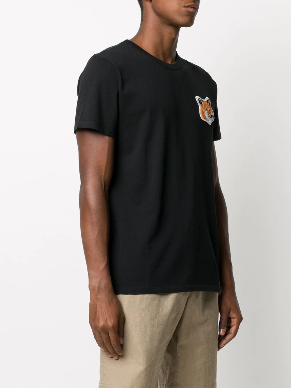 embroidered fox patch t-shirt - 4