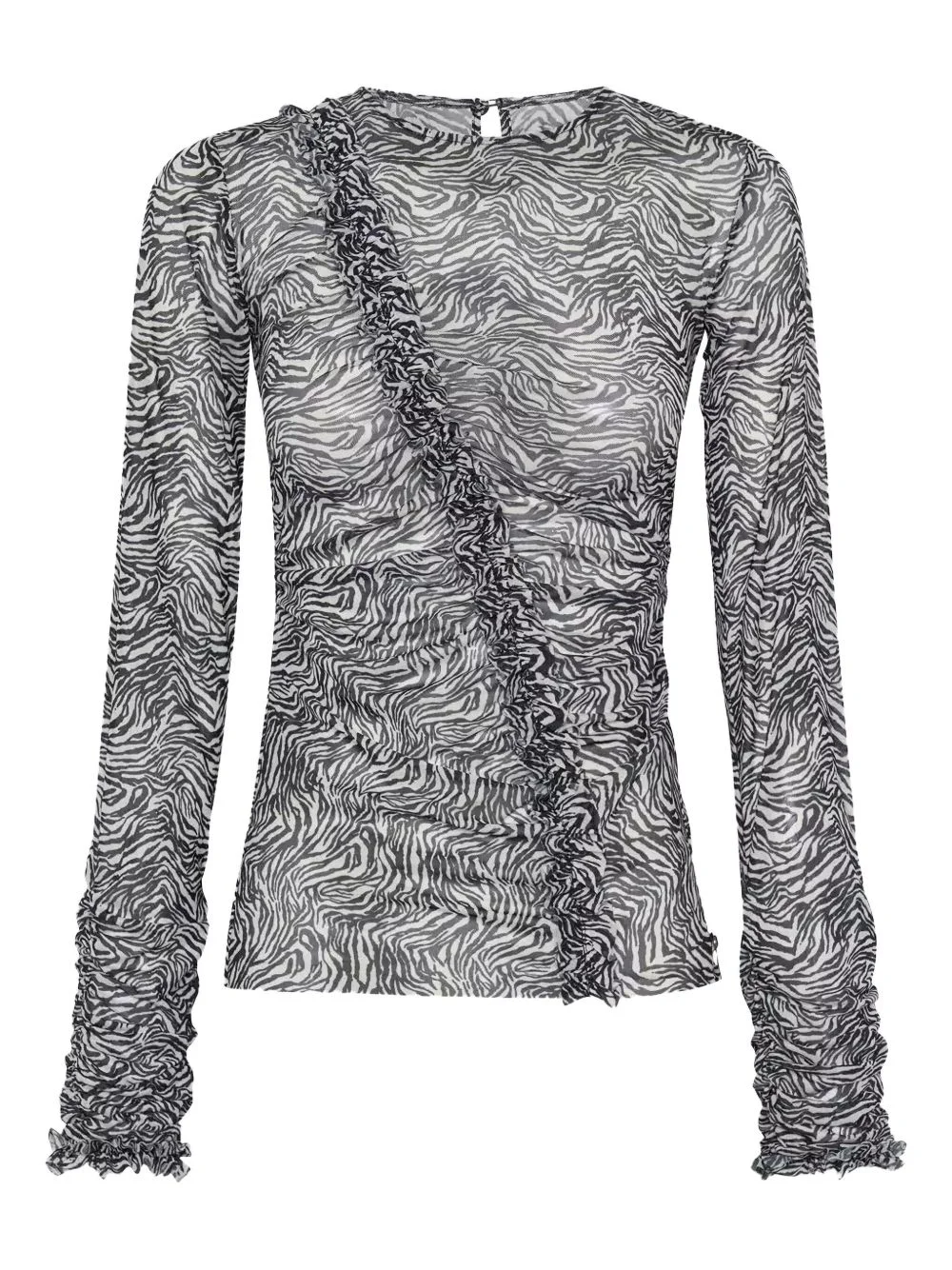 zebra-pattern blouse - 1