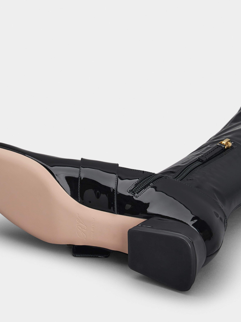 Très Vivier Babies Metal Buckle Strech Boots in Patent Leather 5